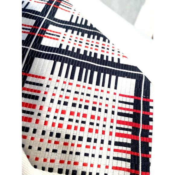 Vtg 60s 70s Mens Tie Wide Thick Polyester Necktie Disco Ugly Mod Red White Blue - Picture 9 of 11